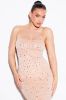 Katalina Rhinestone Mesh Maxi Dress - Nude sold by Fashion Nova