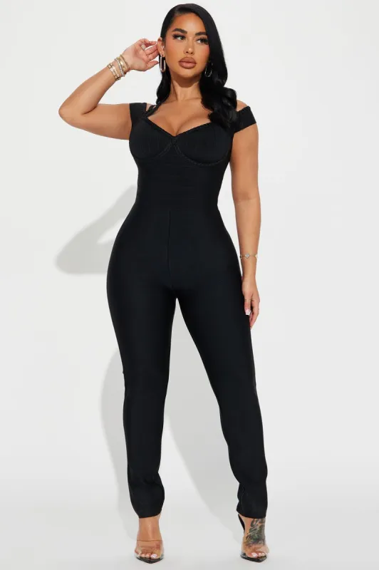 Leyla Bandage Jumpsuit Black Parallel