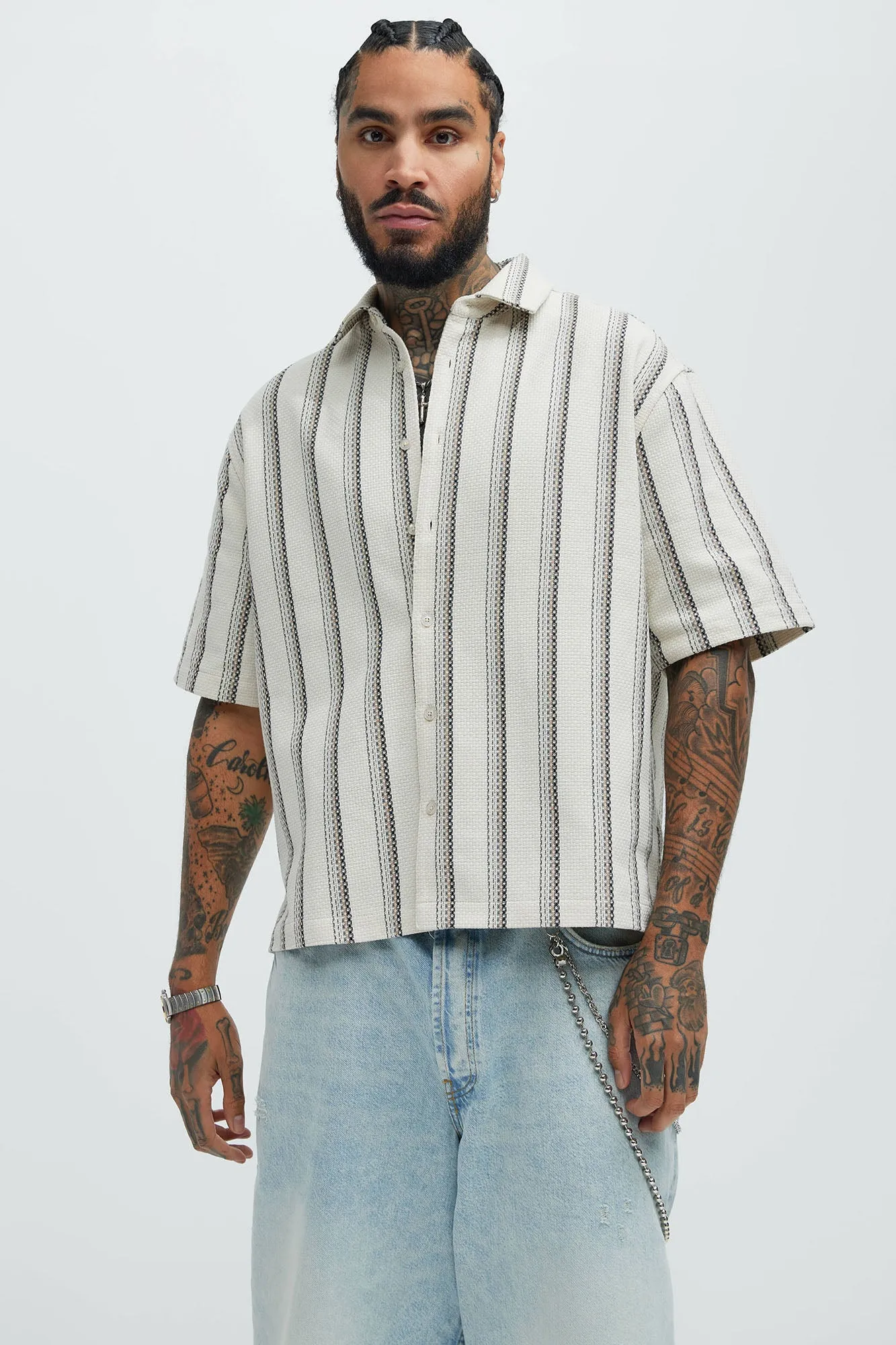 Backbay Shirt - Taupe sold by Fashion Nova