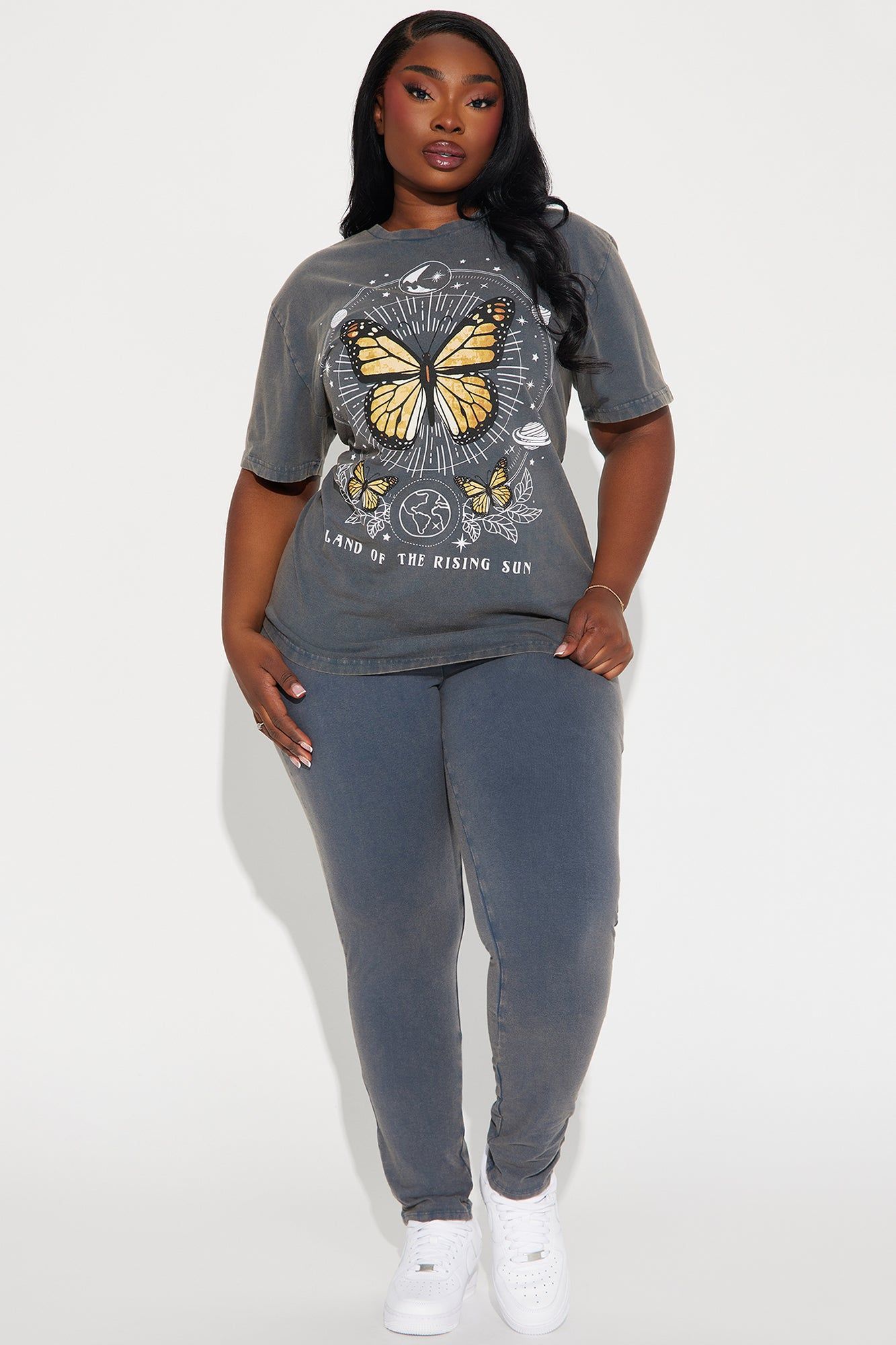 Butterfly Dreams Mineral Wash Legging Set - Denim sold by Fashion Nova product image thumbnail 5