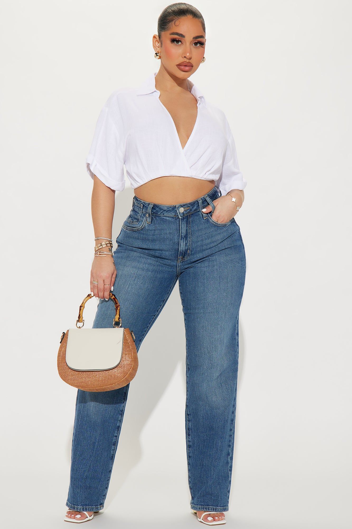 Riley Linen Blouse Top - White sold by Fashion Nova product image thumbnail 2