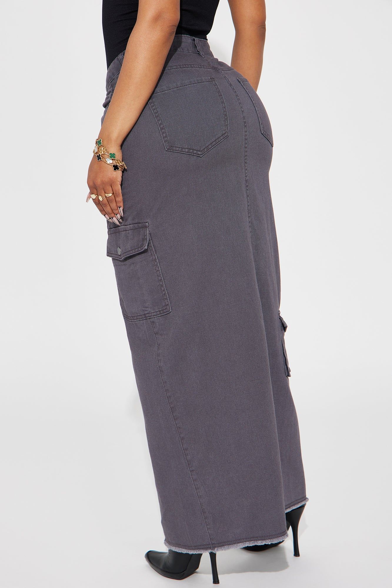 The Way To Go Cargo Maxi Skirt - Charcoal sold by Fashion Nova product image thumbnail 3