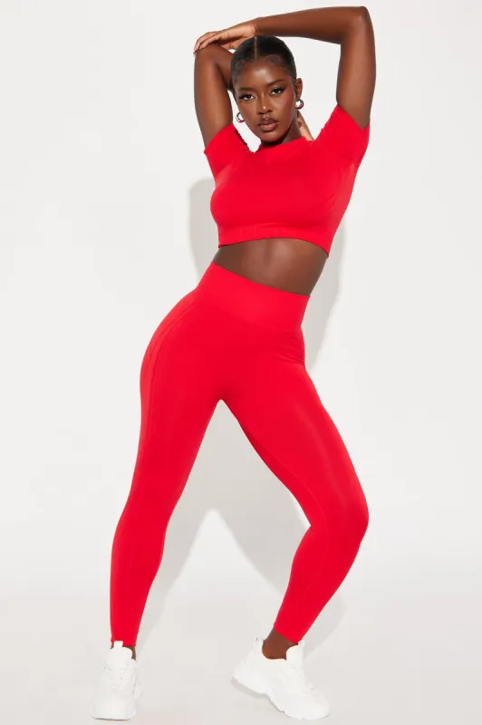 Get In Shape Active Set - Red sold by Fashion Nova
