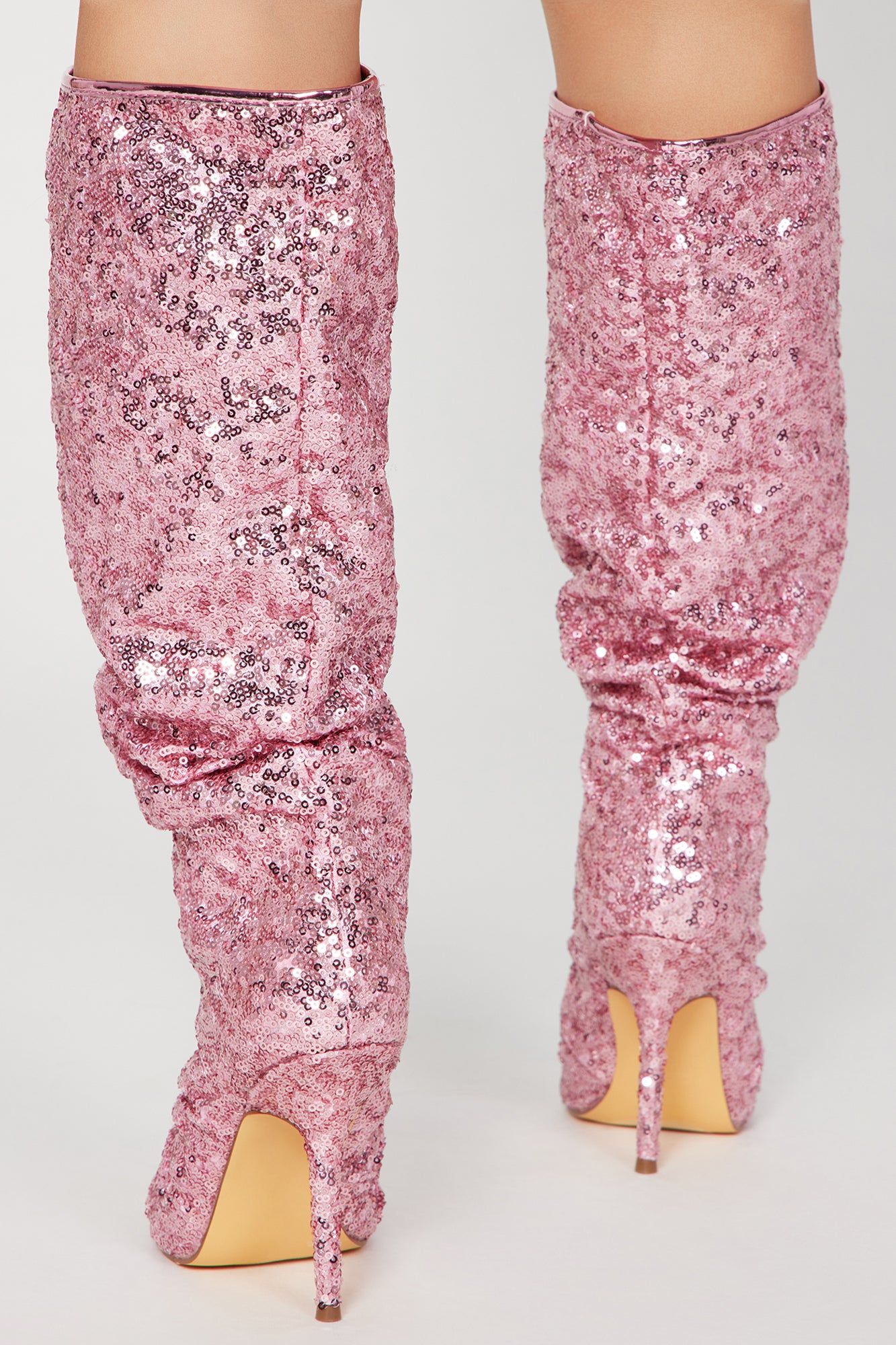 Out On The Weekends Knee High Heeled Boots - Pink sold by Fashion Nova product image thumbnail 4