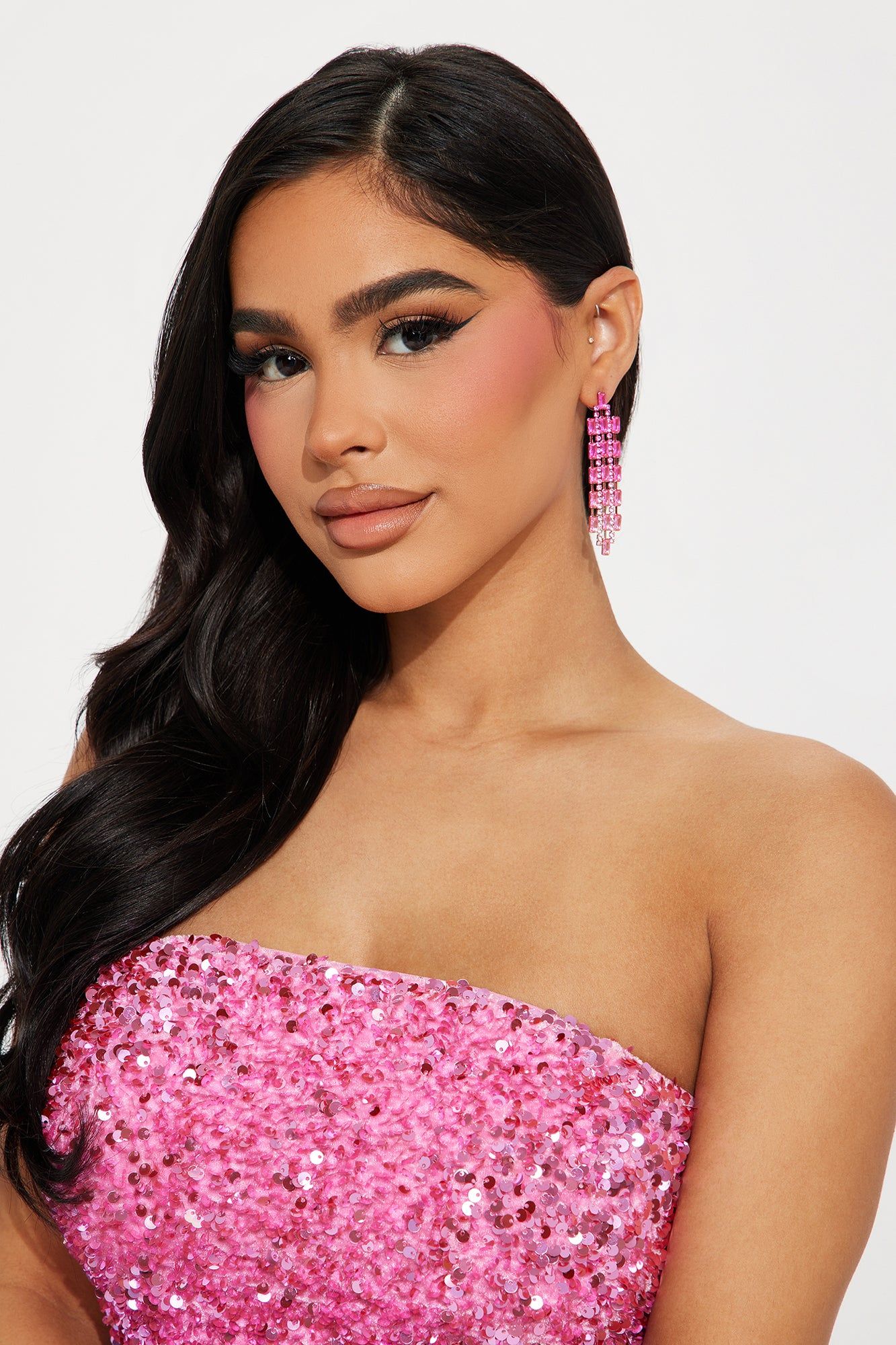 Glammed Up Tonight Drop Earrings - Pink sold by Fashion Nova product image thumbnail 2