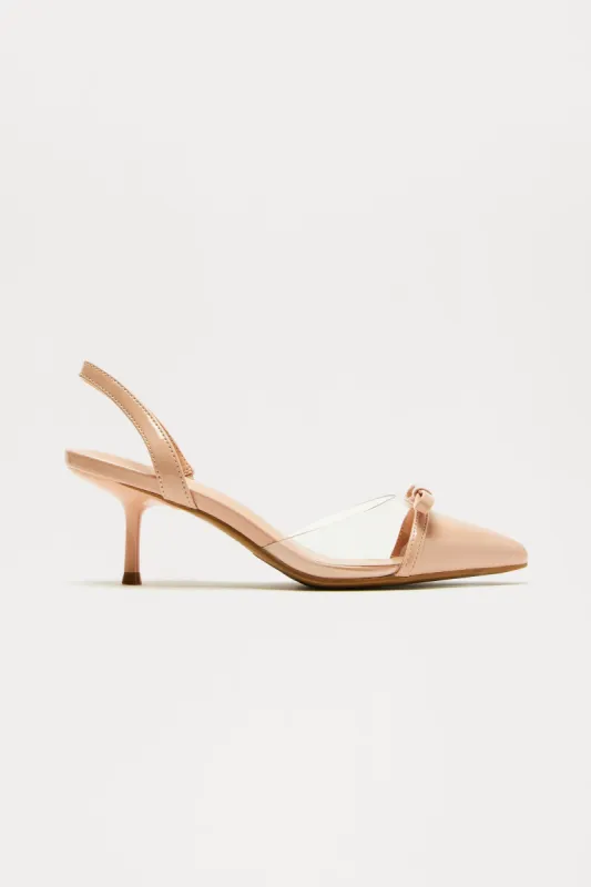 Letita Bow Slingback Pumps - Nude sold by Fashion Nova