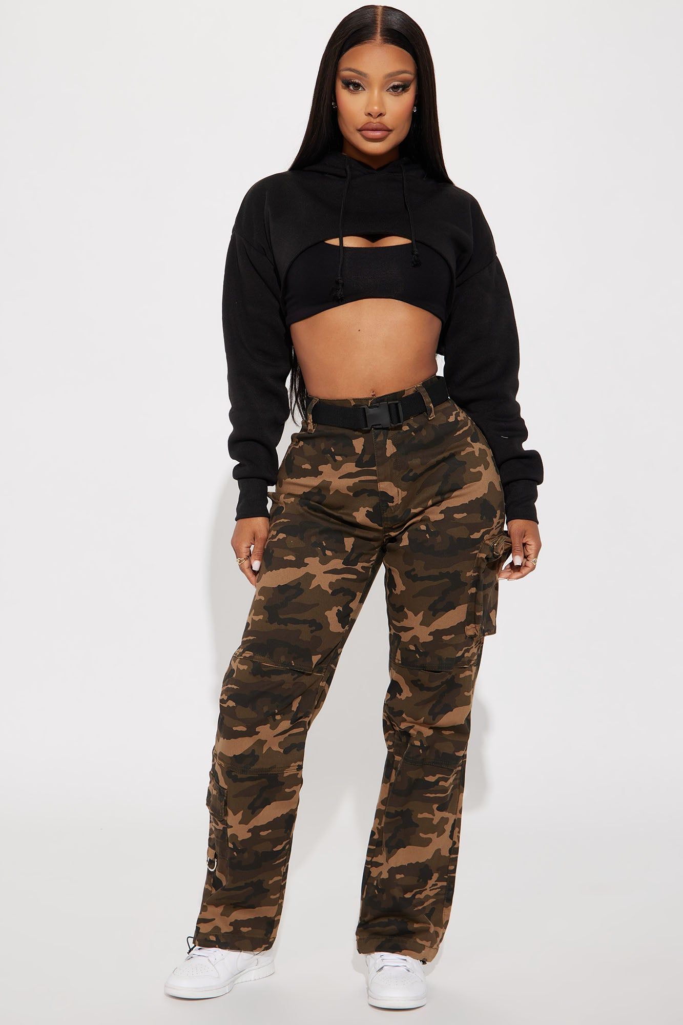 Noelle Super Cropped Hoodie - Black sold by Fashion Nova product image thumbnail 2