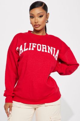 California Vintage Crew Neck Sweatshirt - Red sold by Fashion Nova