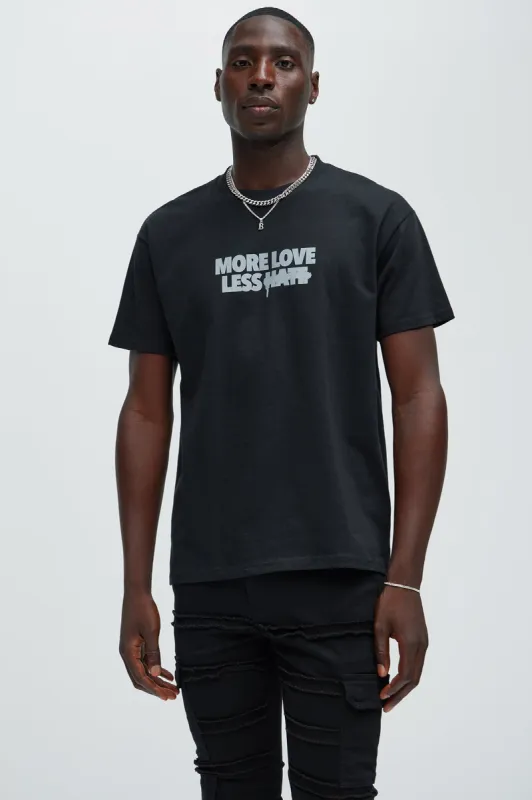 Love More Less Hate Short Sleeve Tee - Black sold by Fashion Nova