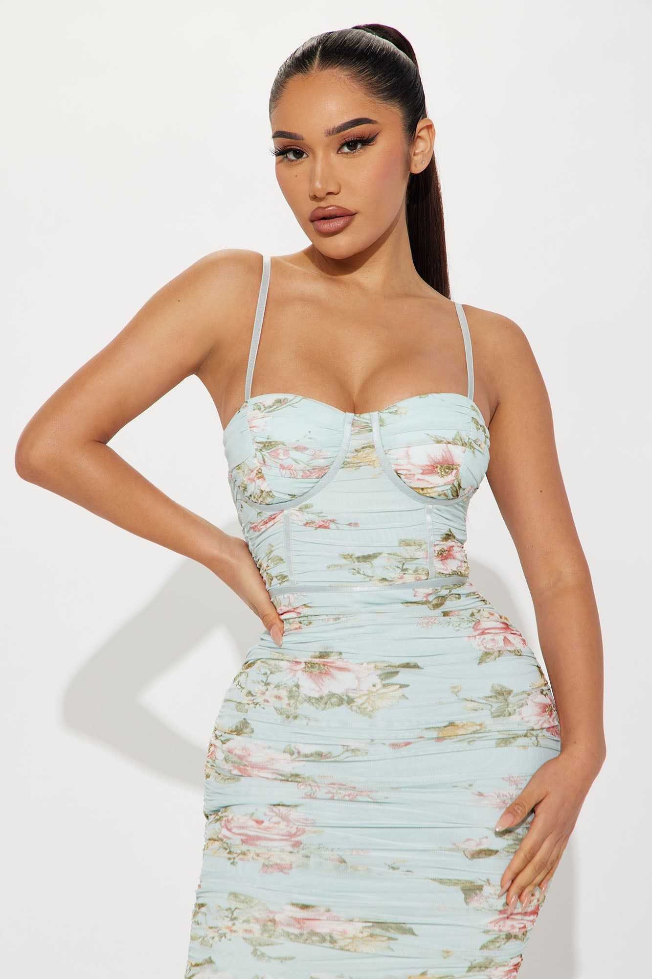 Inceptive Flower Mesh Mini Dress - Mint sold by Fashion Nova product image thumbnail 2