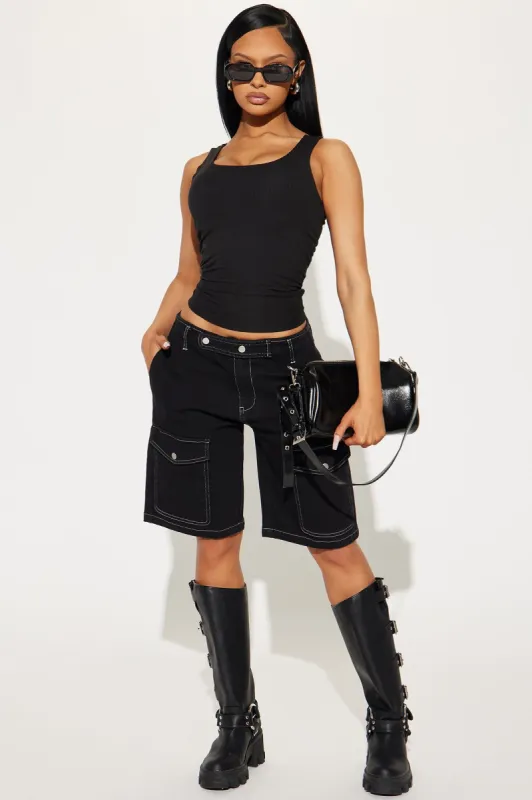 Ginny Cargo Short - Black sold by Fashion Nova