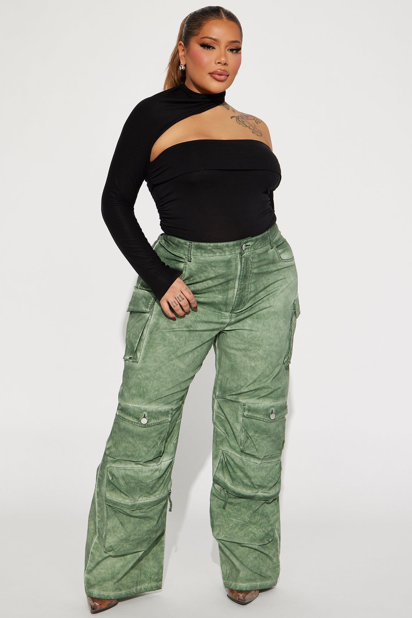 No Clarity Mineral Wash Cargo Pant - Olive sold by Fashion Nova product image thumbnail 4
