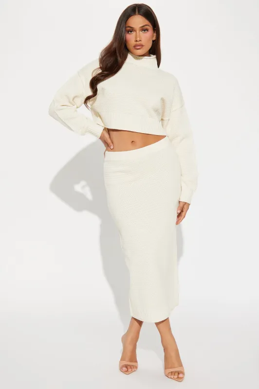 Hayden Sweater Skirt Set - Cream sold by Fashion Nova