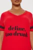 Define Too Drunk PJ Sleep Shirt - Red sold by Fashion Nova
