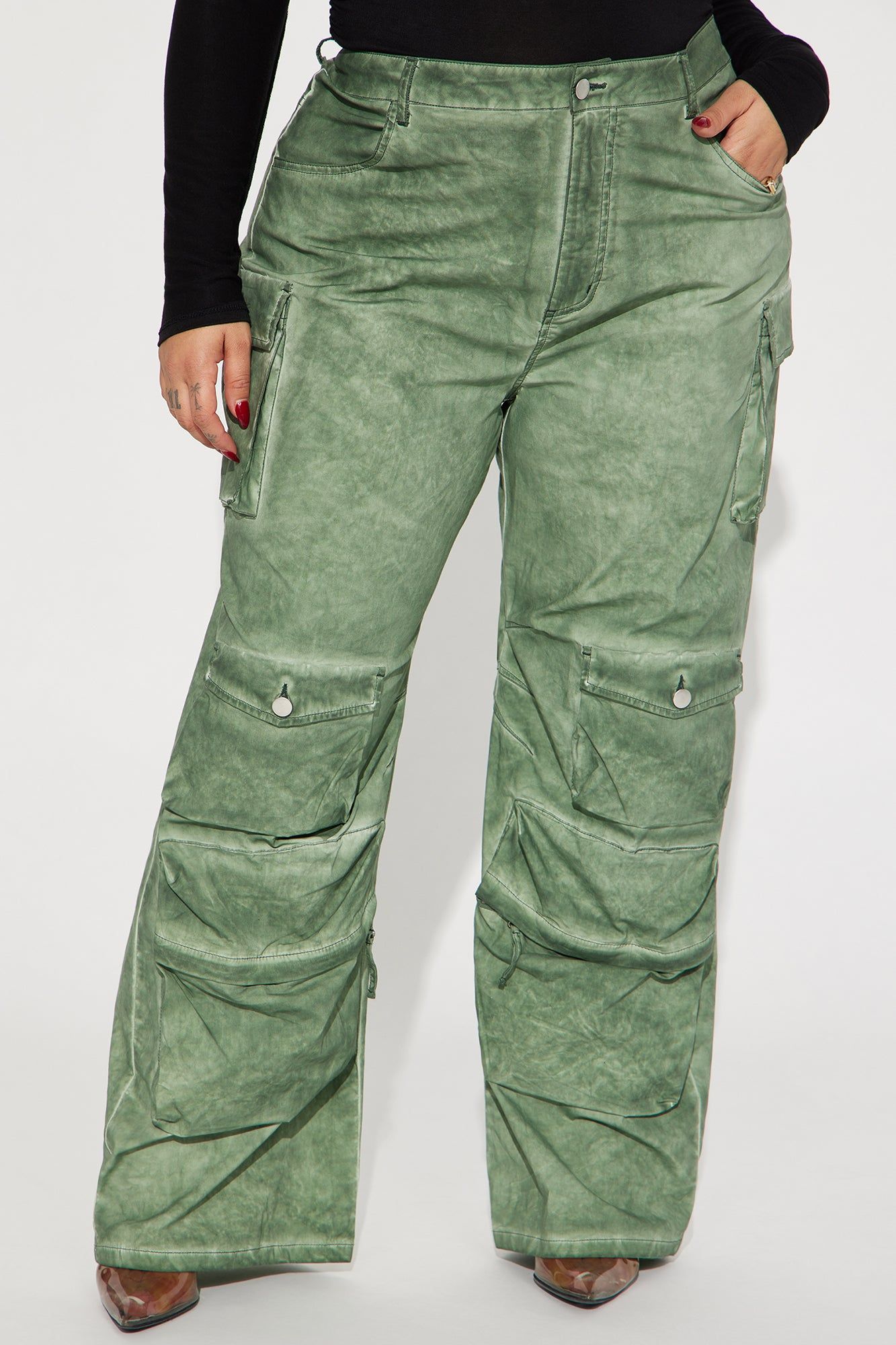 No Clarity Mineral Wash Cargo Pant - Olive sold by Fashion Nova product image thumbnail 5