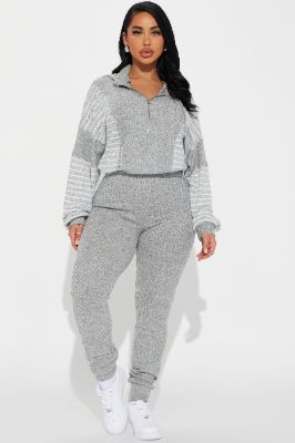 Chill Day Off Jumpsuit - Heather Grey sold by Fashion Nova
