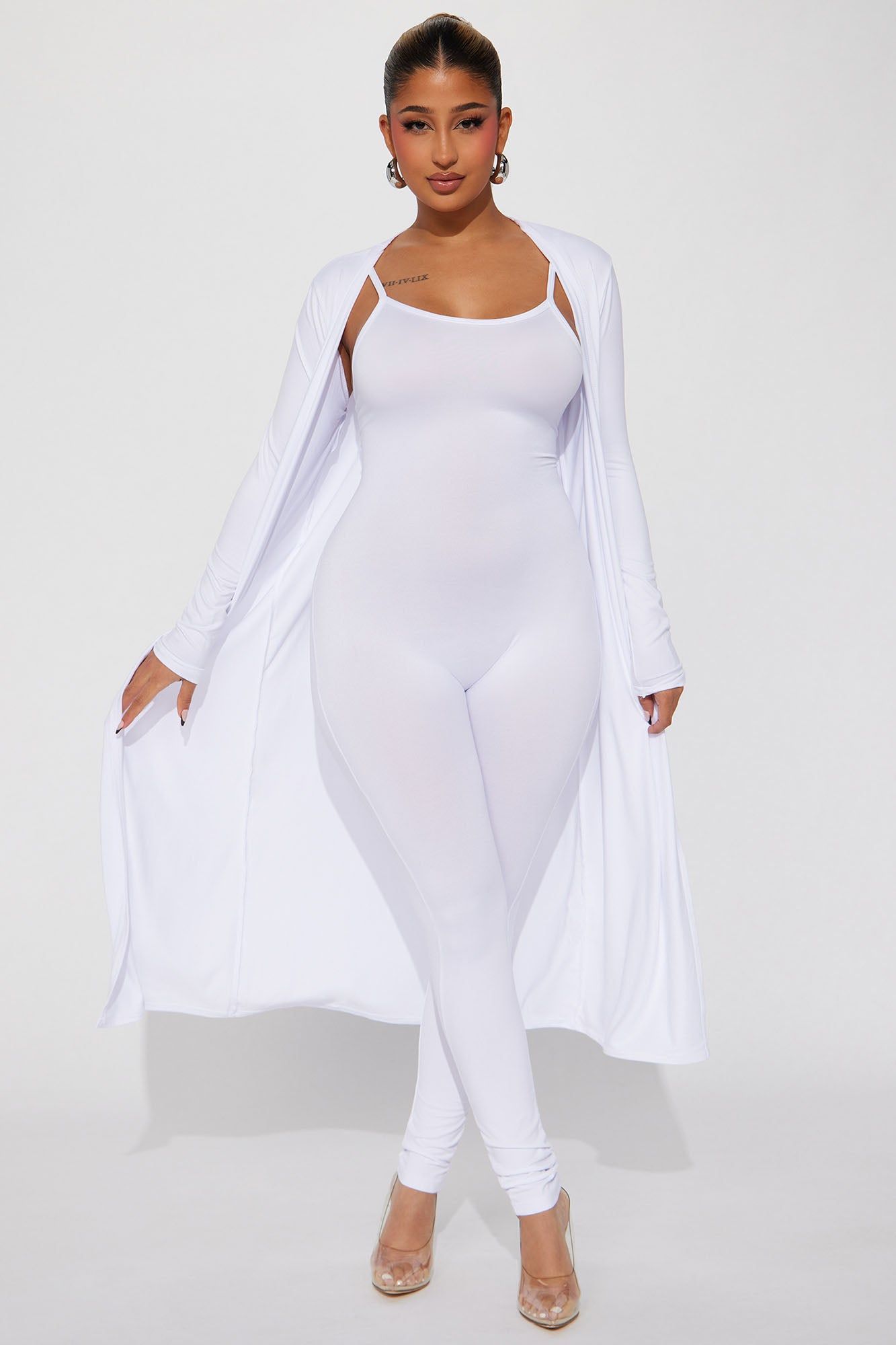 Show Me Comfort Jumpsuit - White sold by Fashion Nova