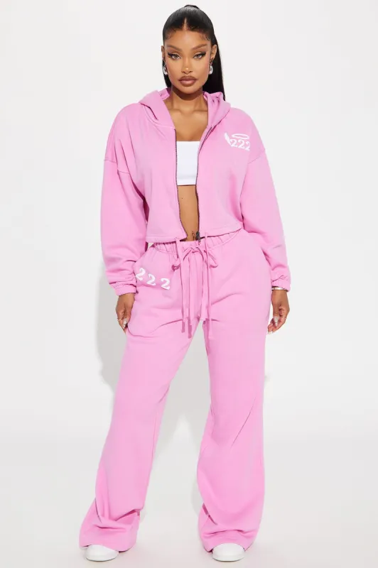 Angel Number Washed Pant - Pink/combo sold by Fashion Nova