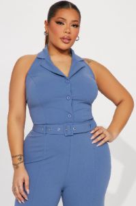 9AM Babe Jumpsuit  - Slate Blue sold by Fashion Nova