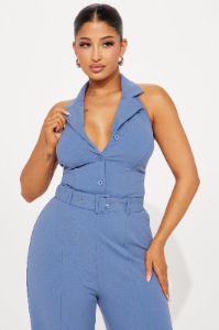 9AM Babe Jumpsuit  - Slate Blue sold by Fashion Nova