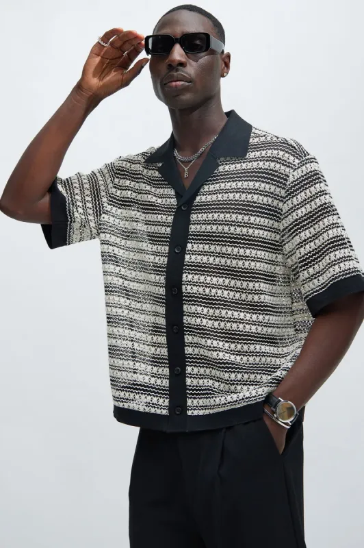 Mario Textured Shirt - White/combo sold by Fashion Nova