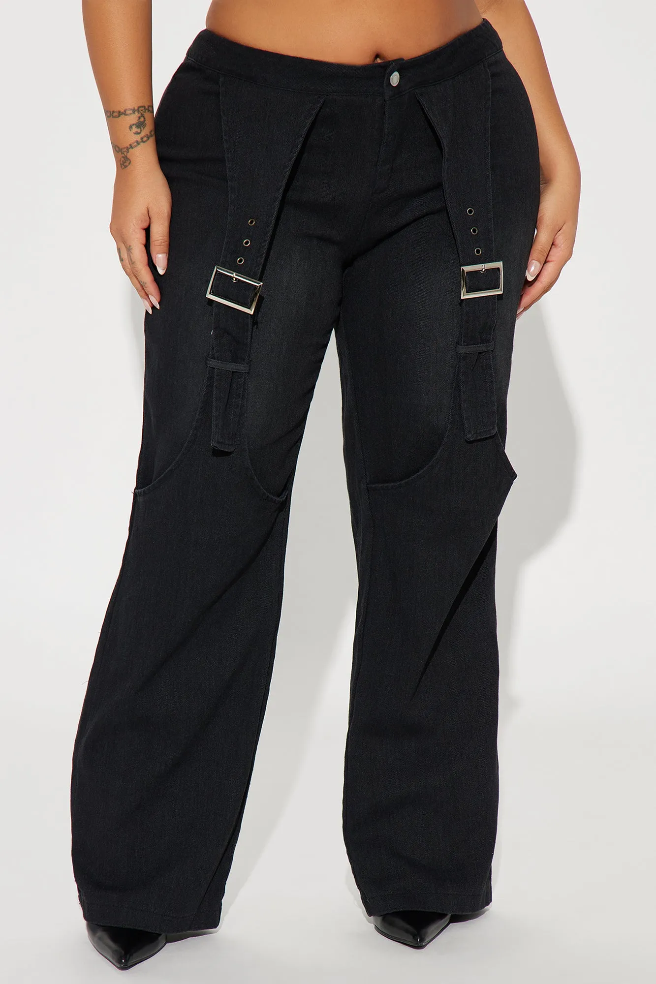 Hurry Up Belted Wide Leg Pant - Black sold by Fashion Nova product image thumbnail 5