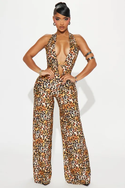 Into The Wild Jumpsuit - Brown/combo sold by Fashion Nova