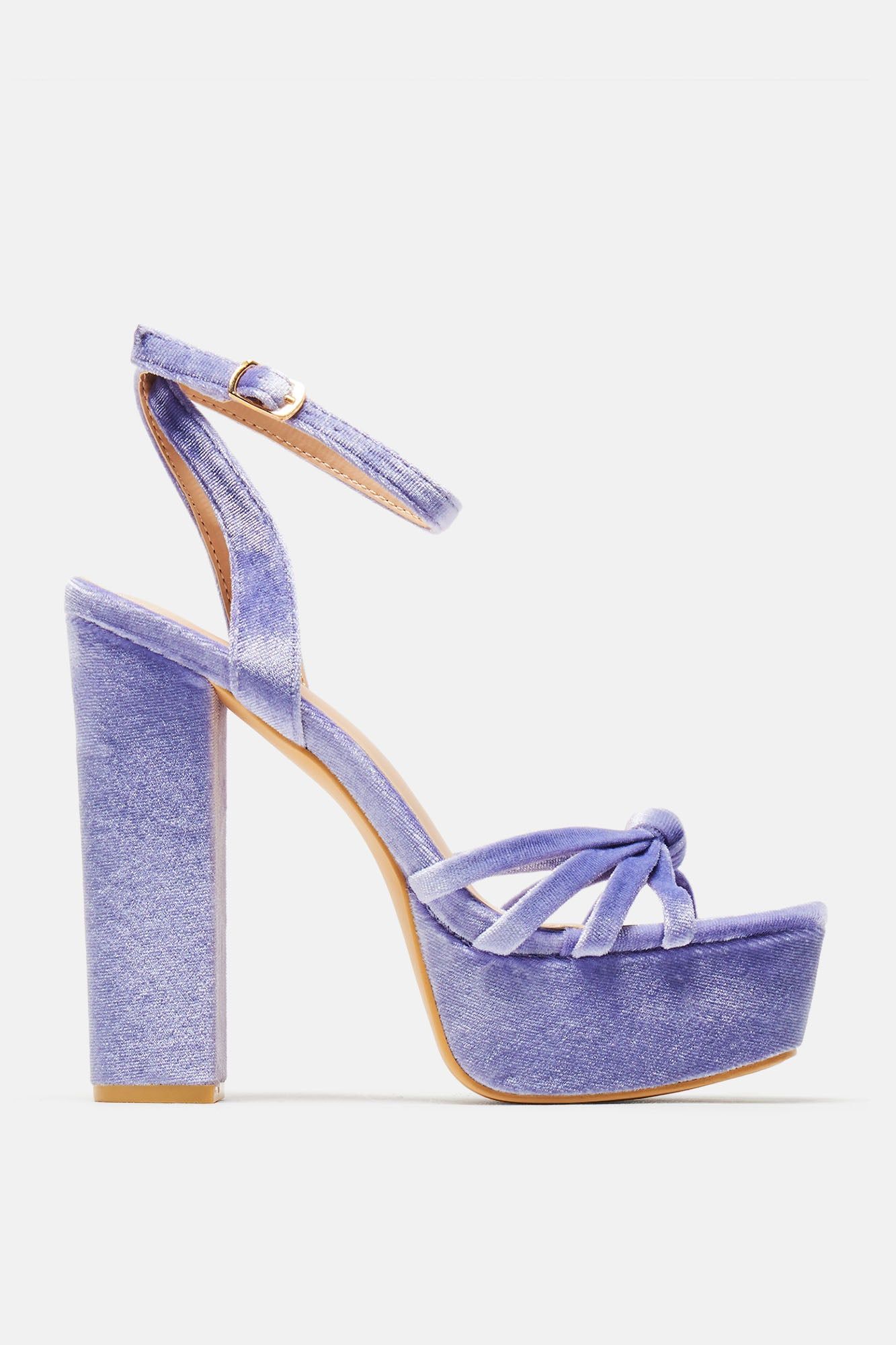 Keep You Waiting Velvet Heeled Sandals - Purple sold by Fashion Nova product image thumbnail 4