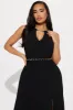 Hanna Pleated Maxi Dress - Black sold by Fashion Nova