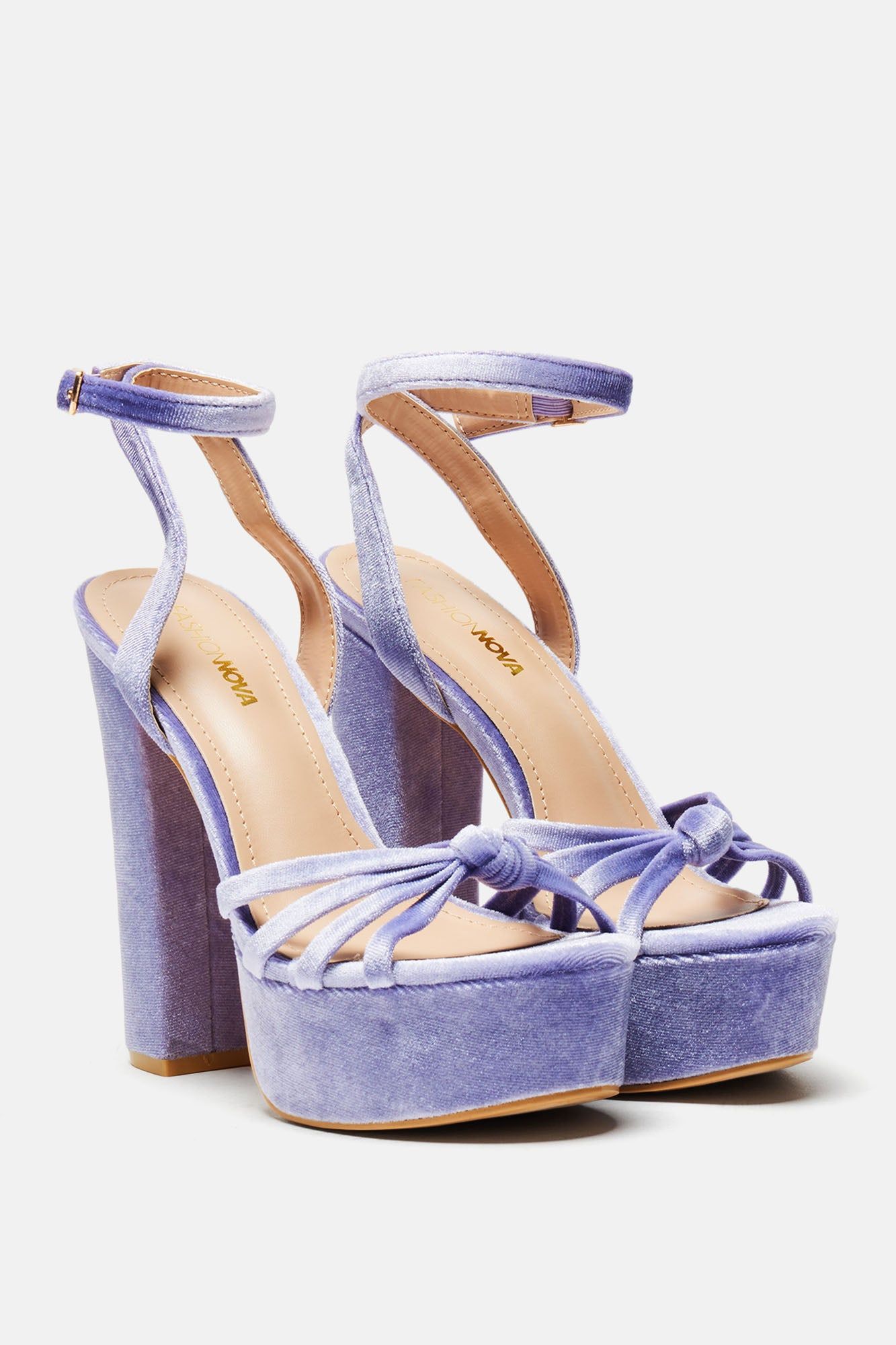 Keep You Waiting Velvet Heeled Sandals - Purple sold by Fashion Nova product image thumbnail 2