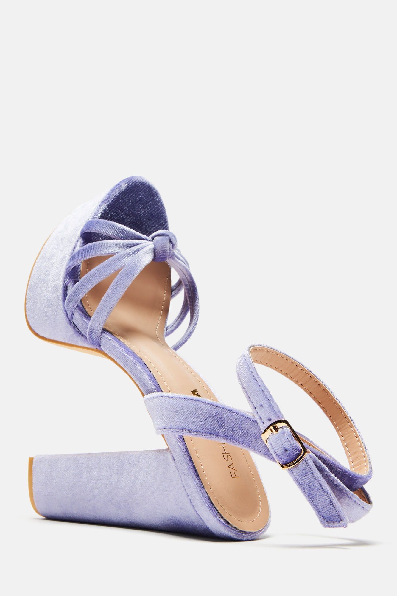Keep You Waiting Velvet Heeled Sandals - Purple sold by Fashion Nova product image thumbnail 5
