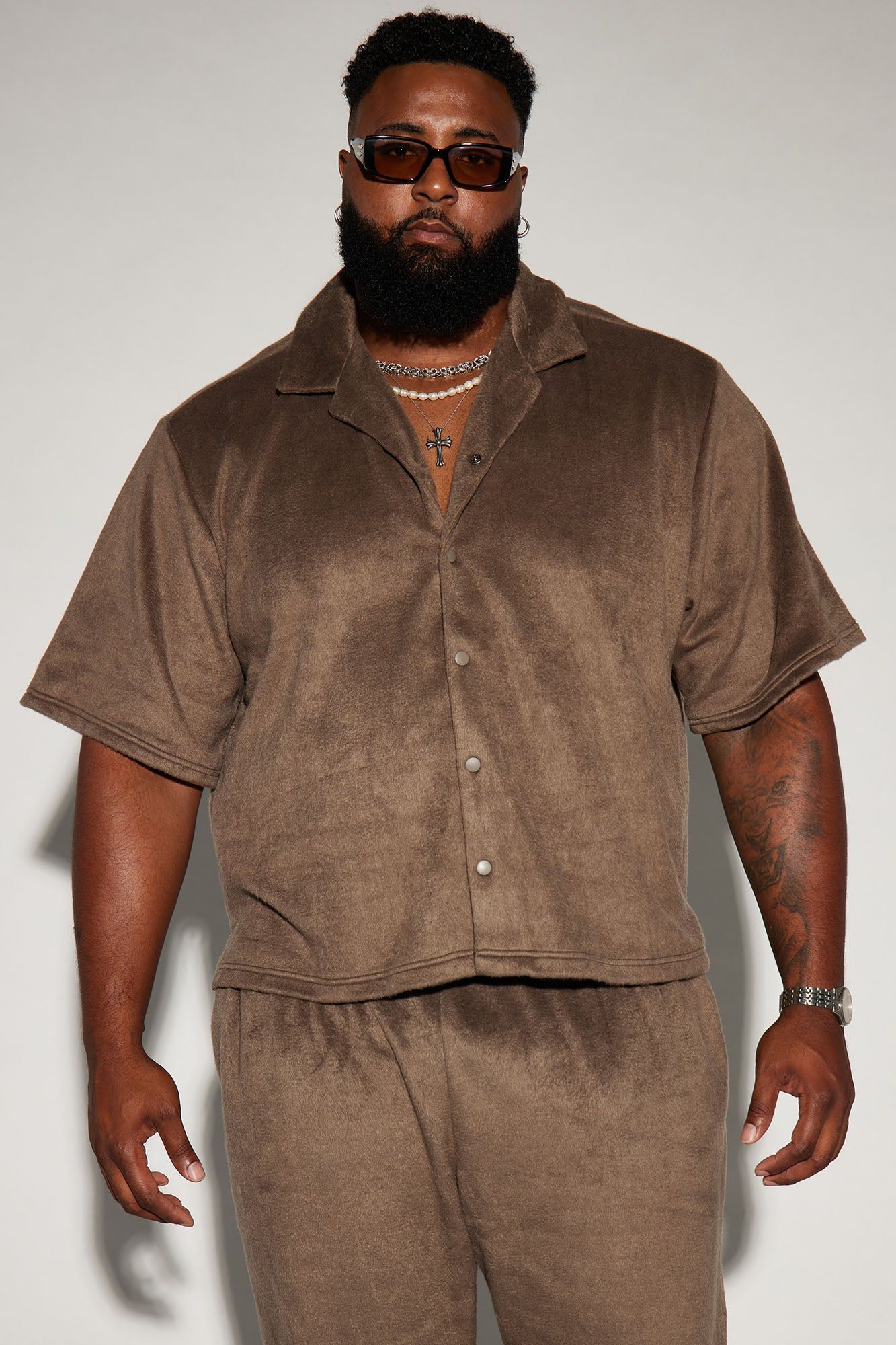 Feel The Mood Button Up Shirt - Brown sold by Fashion Nova product image thumbnail 3