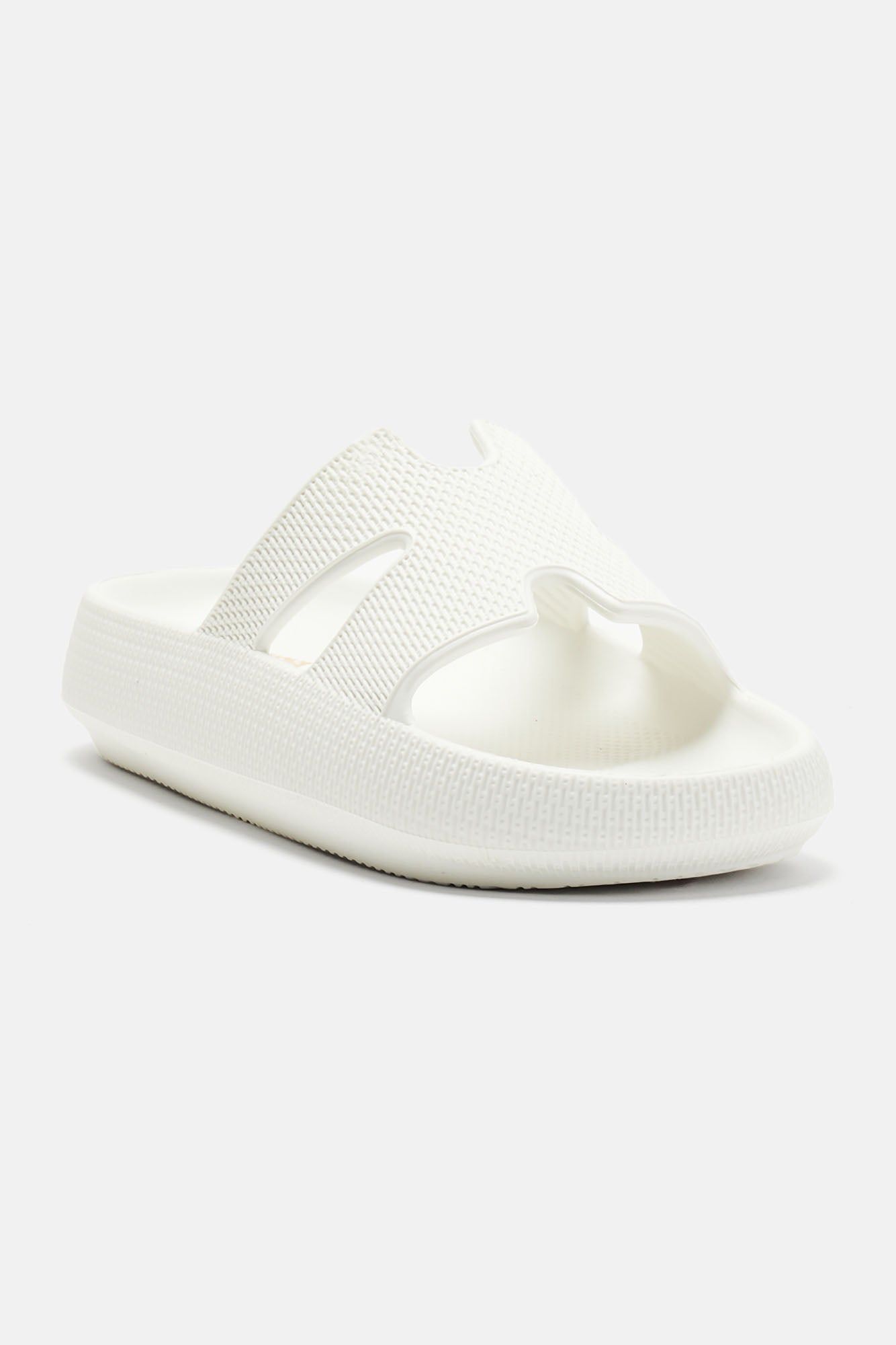Can You Dig It Casual Slides - White sold by Fashion Nova