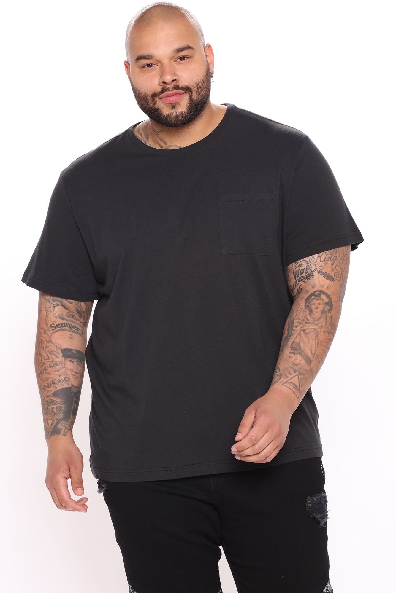 The Essential Pocket Tee - Black/combo sold by Fashion Nova product image thumbnail 2