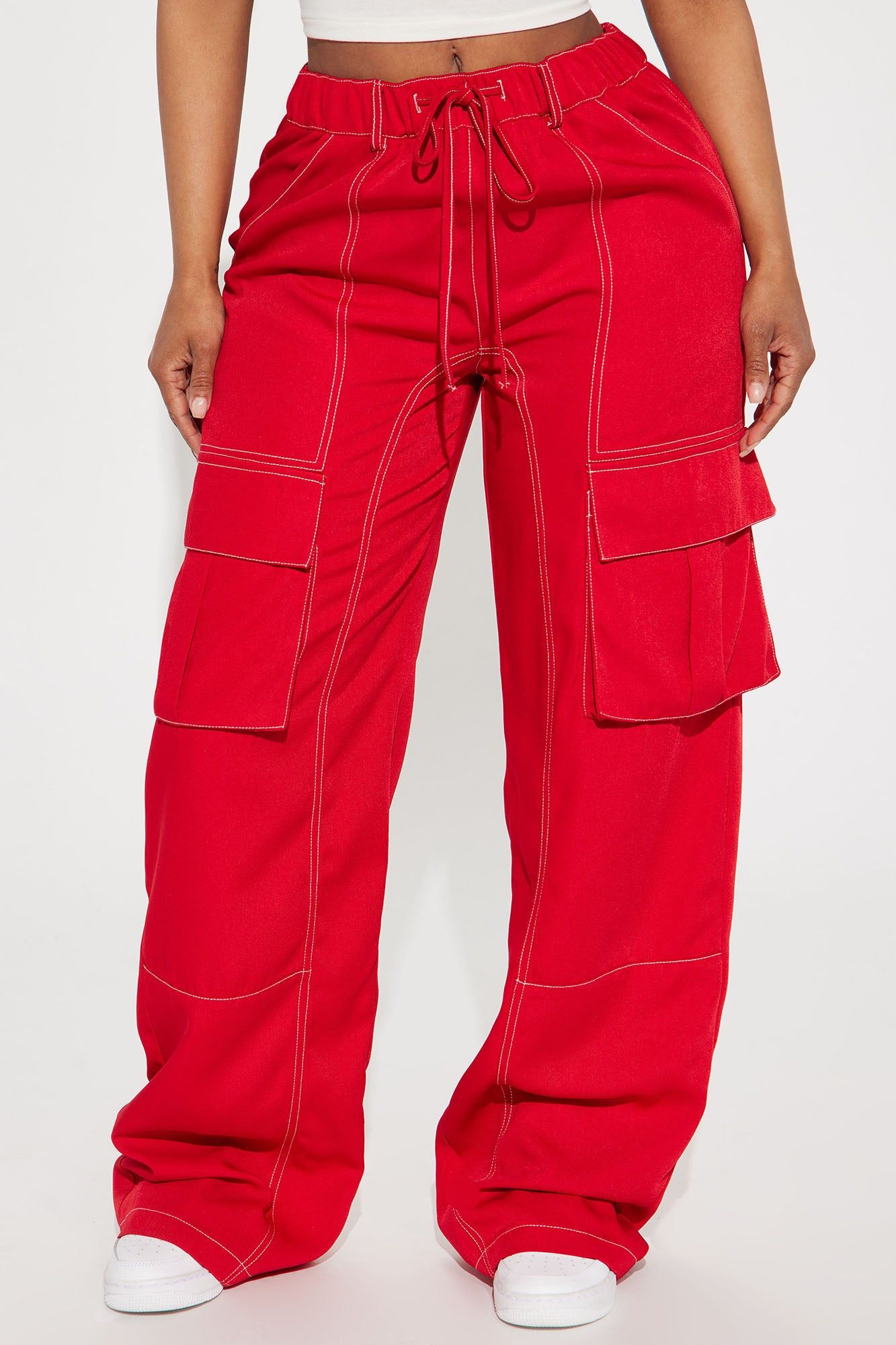 Keep Me Entertained Wide Leg Cargo Pant - Red sold by Fashion Nova product image thumbnail 2