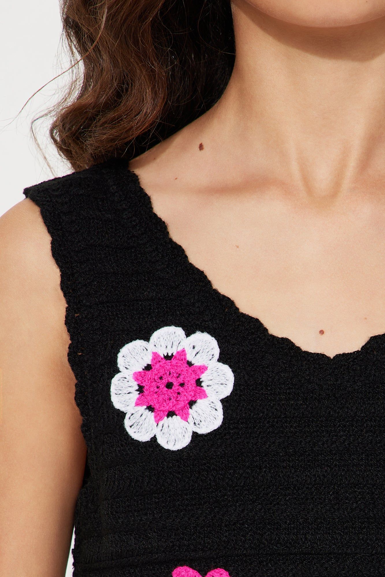 Mini Stickin″ Arouund Crochet Tank - Black sold by Fashion Nova product image thumbnail 4