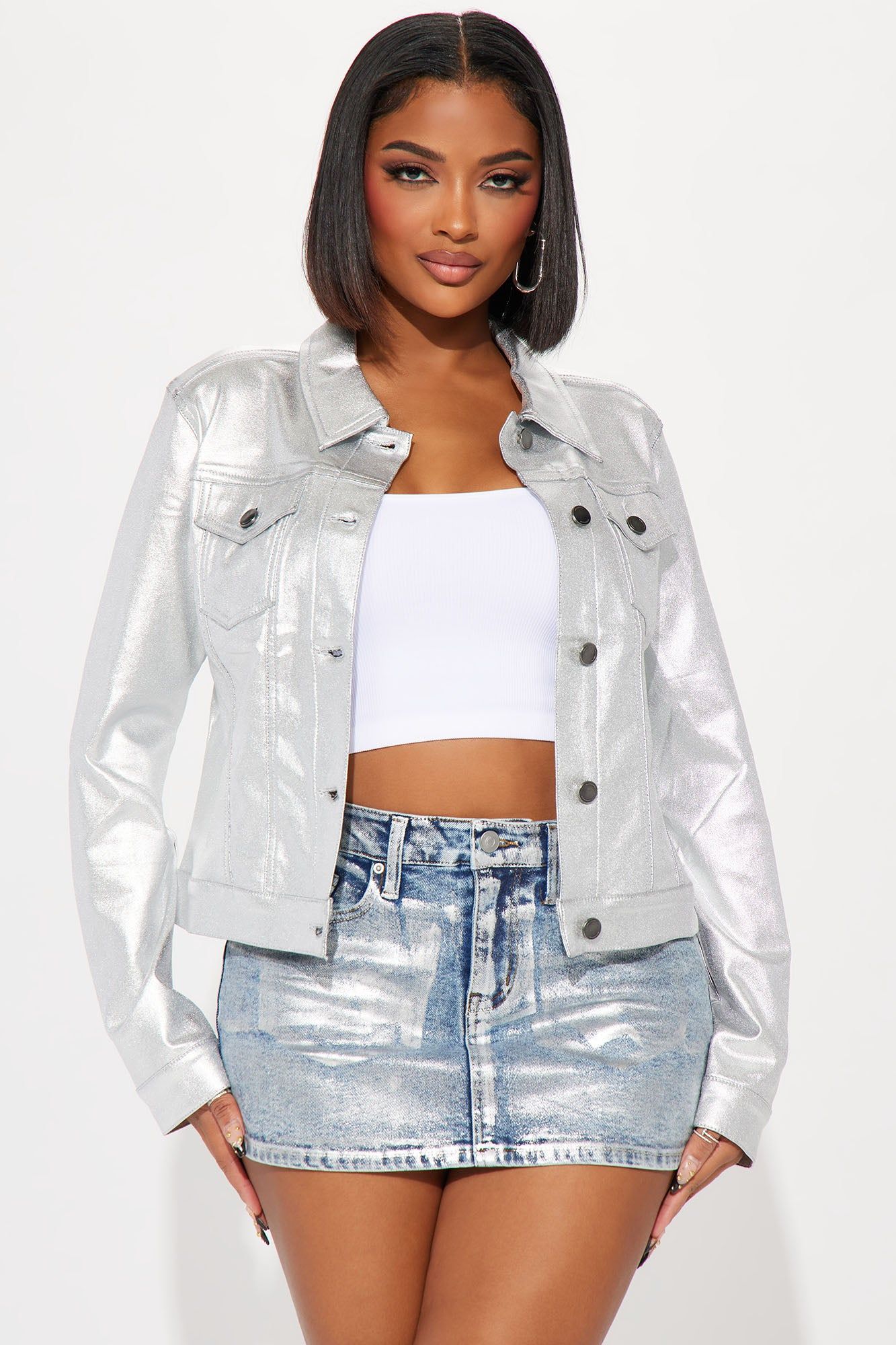 Go Getter Jacket - Silver sold by Fashion Nova