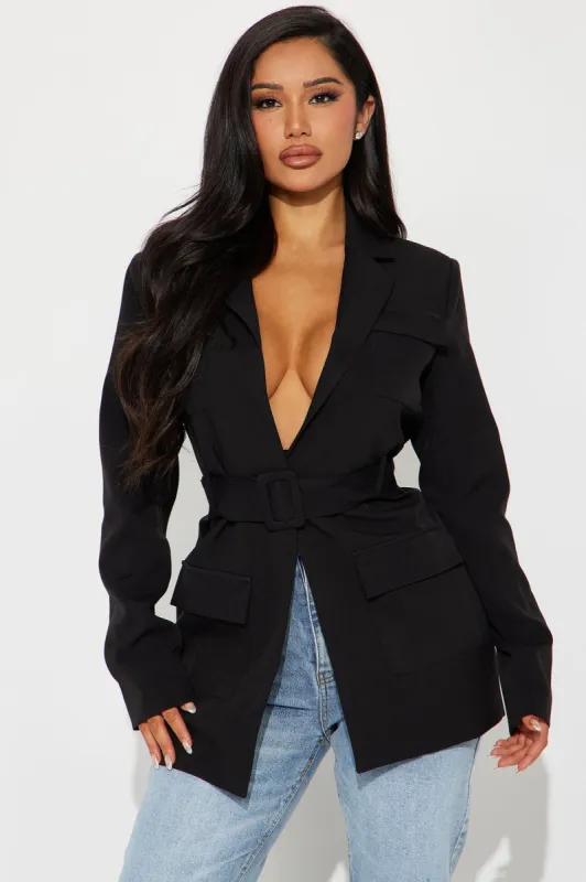 About The Business Belted Blazer - Black sold by Fashion Nova