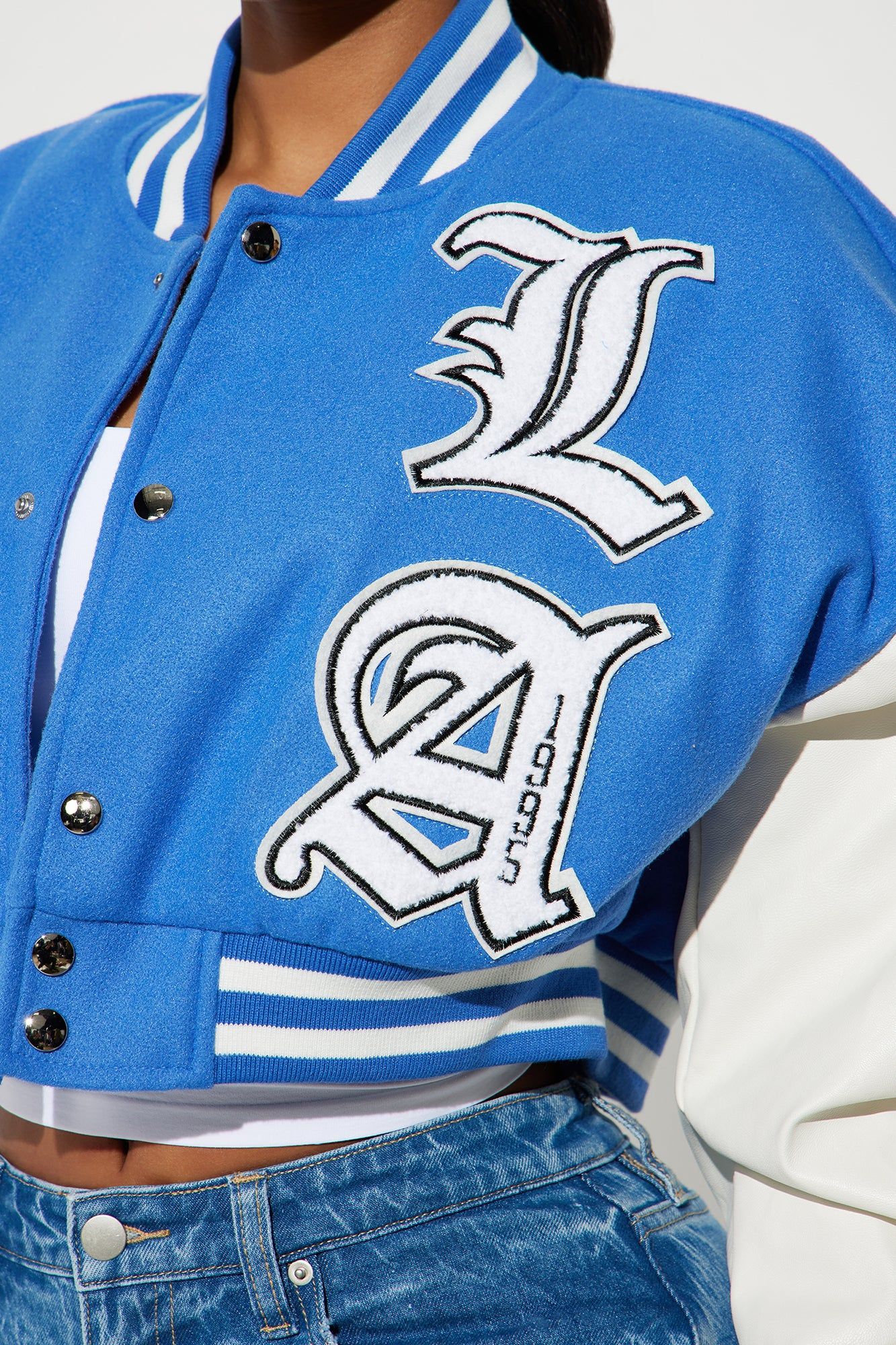 Los Angeles Dreaming Varsity Jacket - Blue sold by Fashion Nova product image thumbnail 3