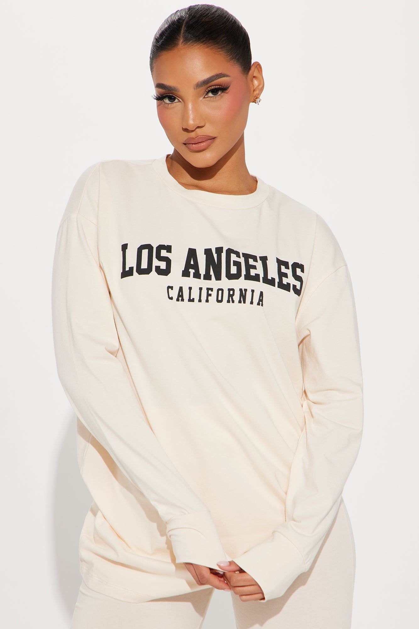 Chillin' In LA Biker Short Set - Cream sold by Fashion Nova product image thumbnail 2