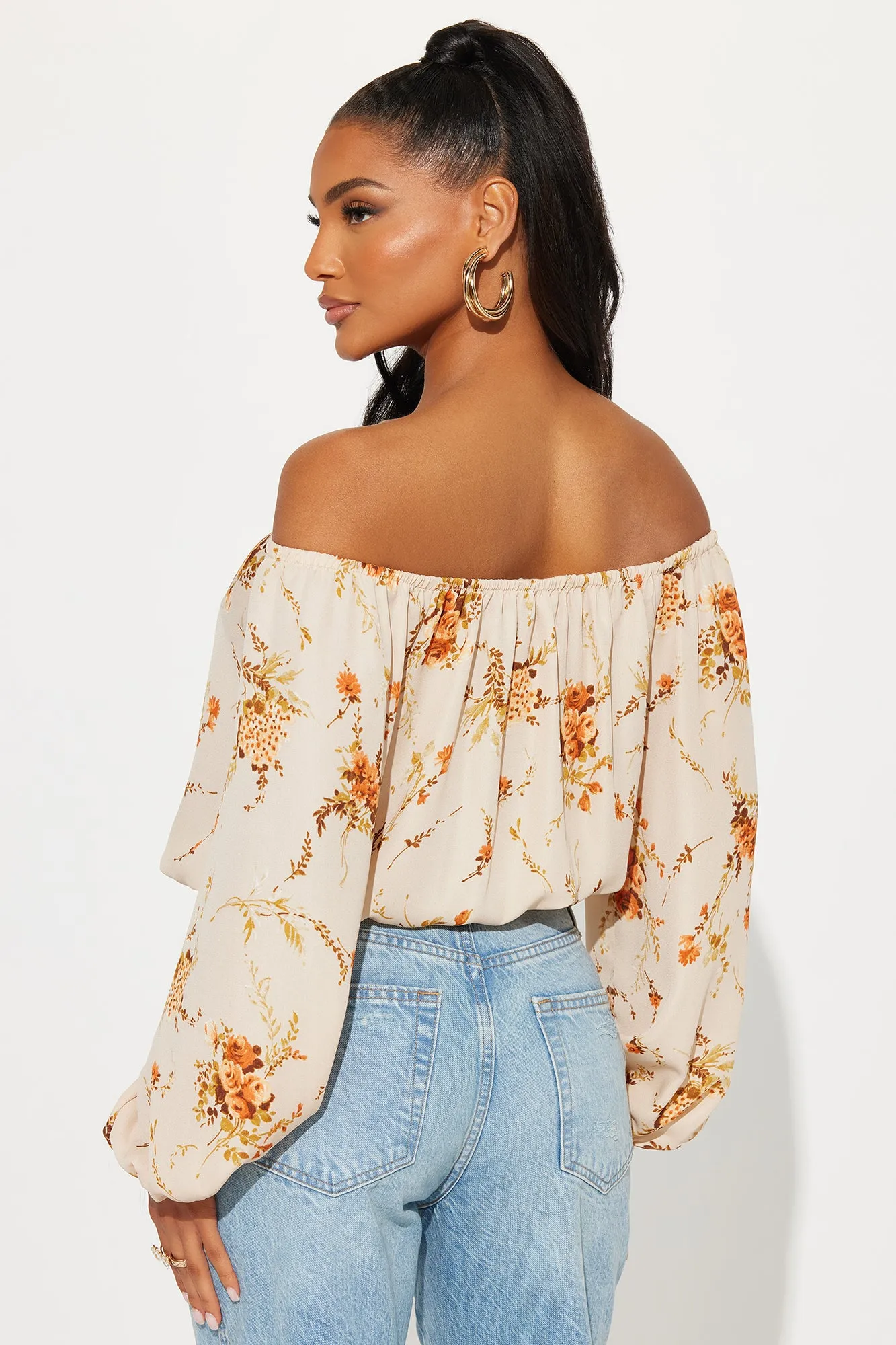 Feelin' Your Vibes Floral Top - Beige sold by Fashion Nova product image thumbnail 3