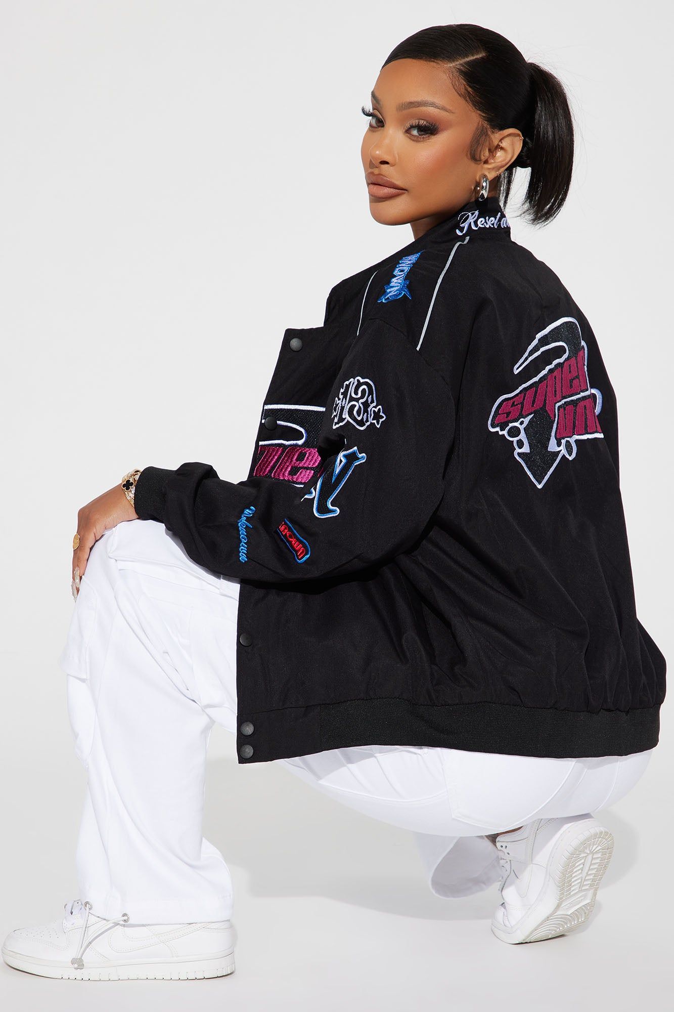 Super Speed Bomber Jacket - Black/Pink sold by Fashion Nova product image thumbnail 5