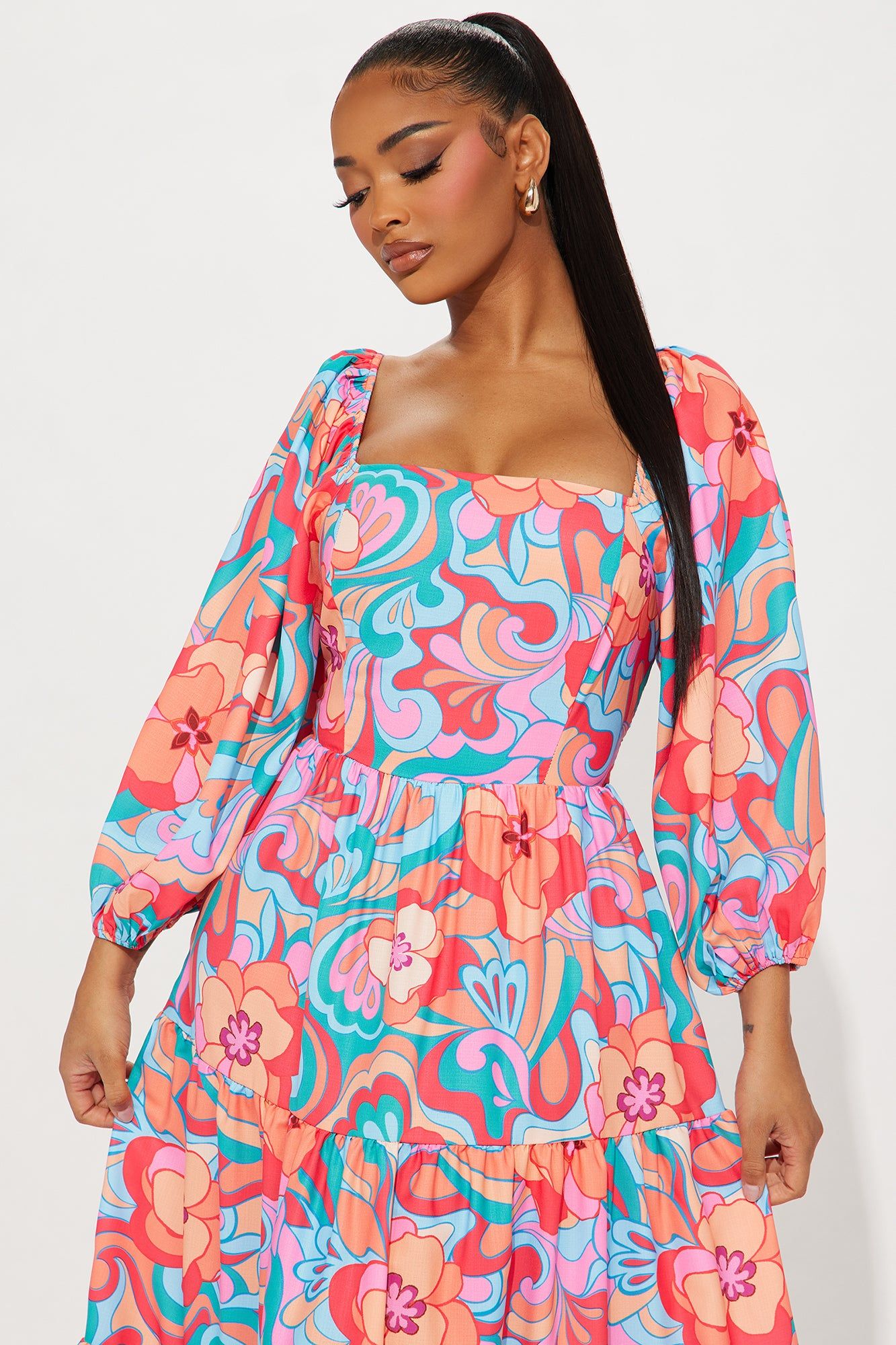 Puerto Rico Getaway Midi Dress - Orange/combo sold by Fashion Nova product image thumbnail 2