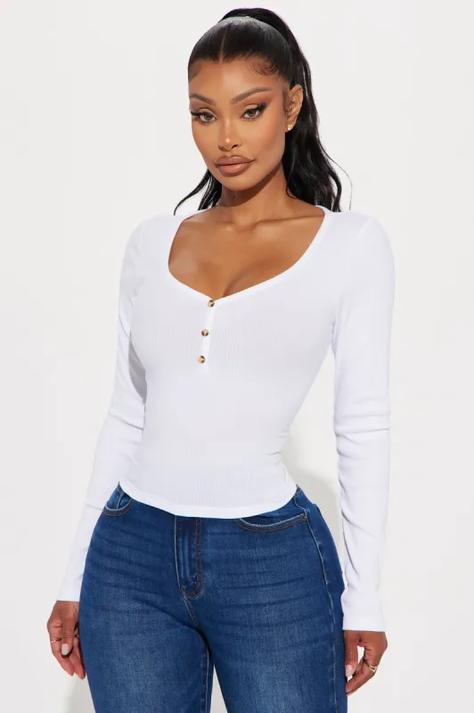 Ryder Ribbed Top - White sold by Fashion Nova