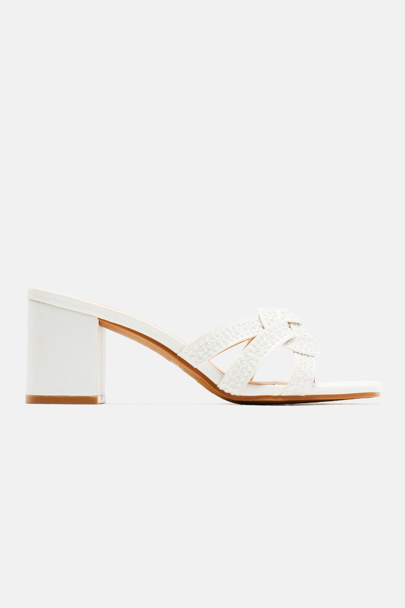 Shauna Pearl Heeled Sandals - White sold by Fashion Nova product image thumbnail 4