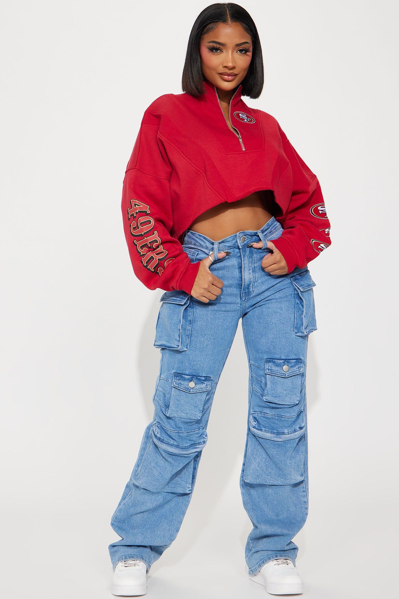 49ers Second Half Come-Back Zip Sweatshirt - Red sold by Fashion Nova product image thumbnail 2