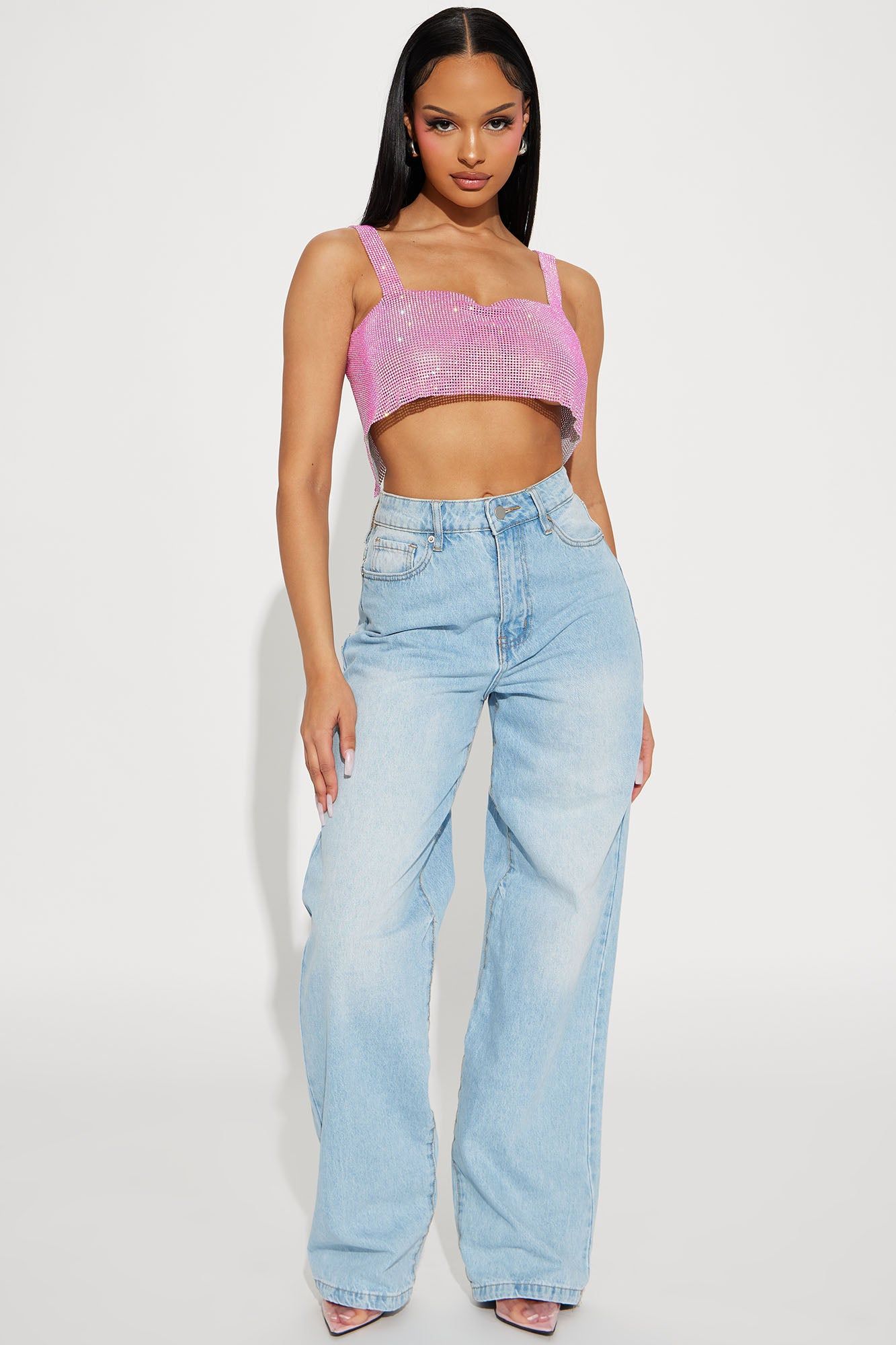 Let's Go Party Rhinestone Top - Pink sold by Fashion Nova product image thumbnail 2