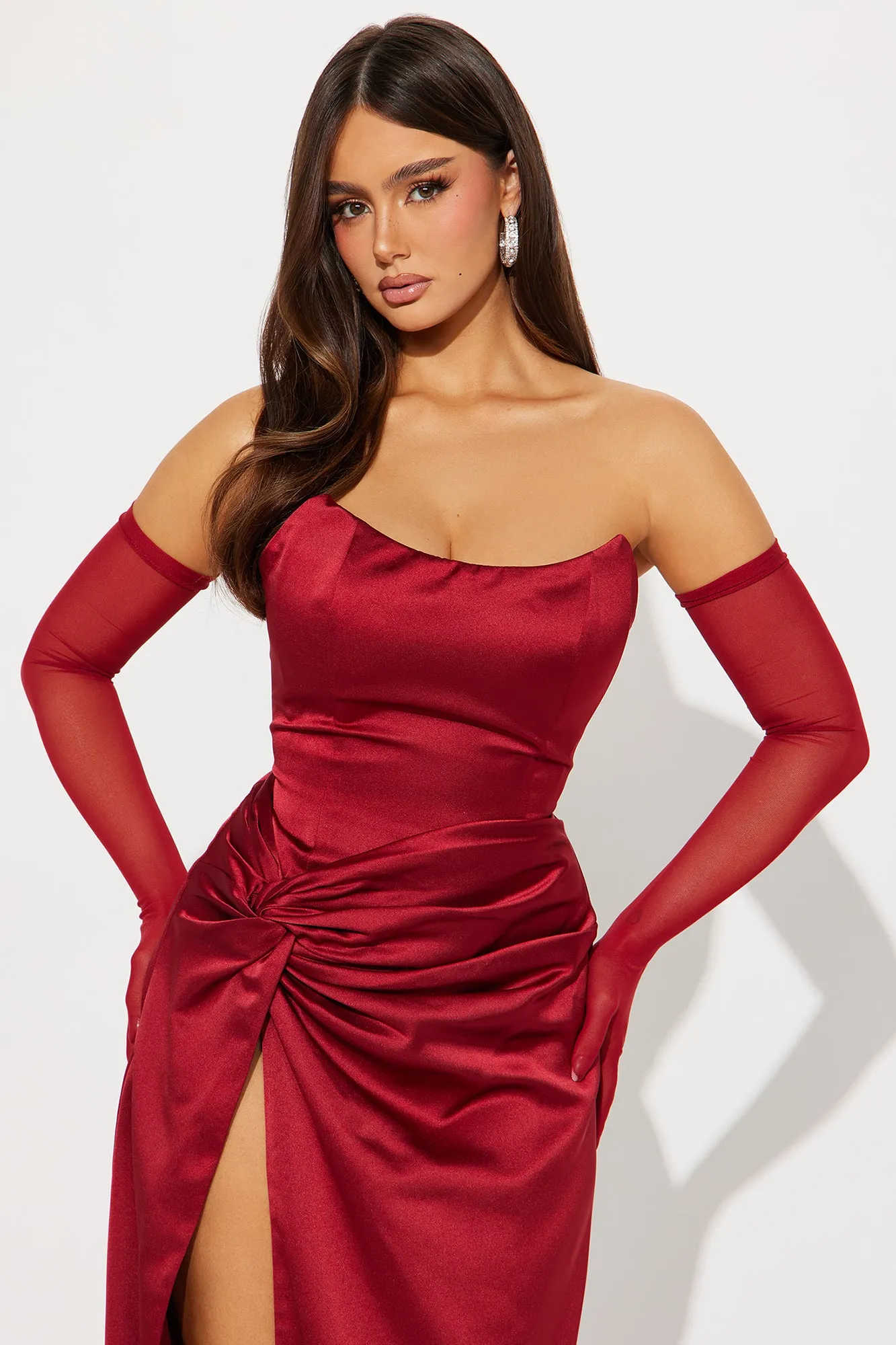 Teagan Satin Maxi Dress Set - Wine sold by Fashion Nova product image thumbnail 2