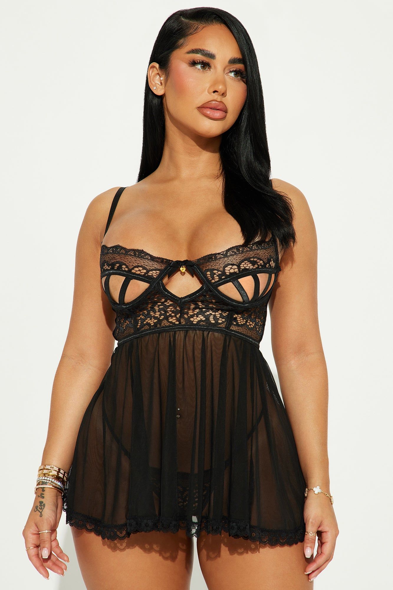 Romantic Nights Babydoll - Black sold by Fashion Nova