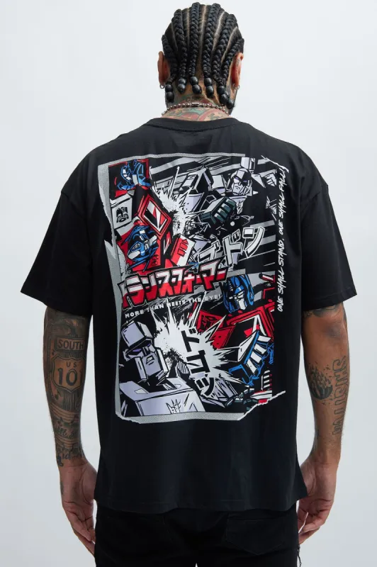 Transformers More Than Meets The Eye Oversized Short Sleeve Tee - Black made by Fashion Nova